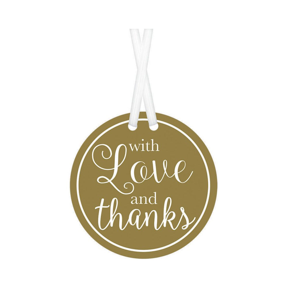 Gold With Love & Thanks Tags 25pk - Party Savers