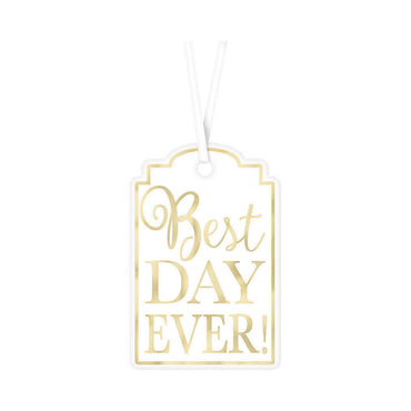 White Best Day Ever Tags 25pk - Party Savers