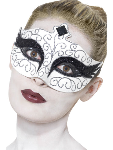 White Gothic Swan Eyemask - Party Savers