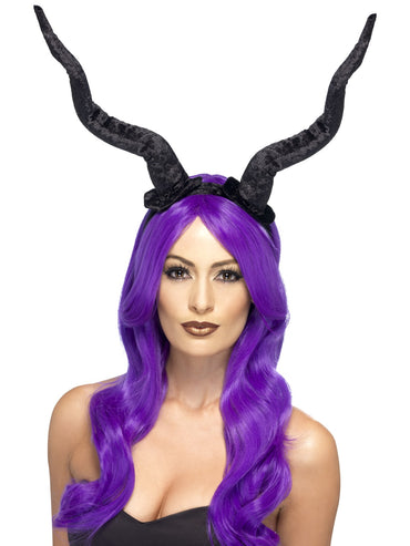 Black Demon Horns Headband - Party Savers