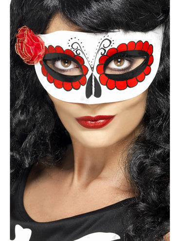 White Mexican Day Of The Dead Eyemask - Party Savers
