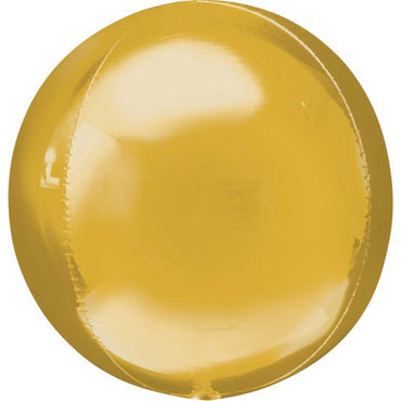 Gold Orbz Foil Balloon Packaged 38cm x 40cm - Party Savers