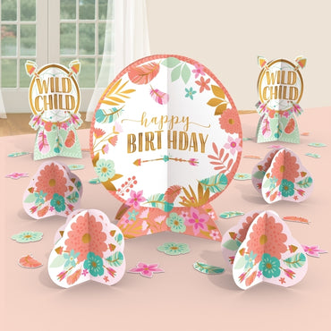 Boho Birthday Girl Table Centerpiece Kit - Party Savers
