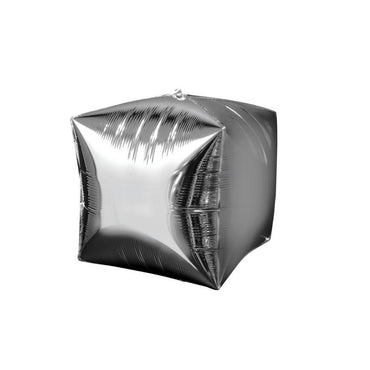 Silver Cubez Foil Balloon 38cm x 38cm - Party Savers
