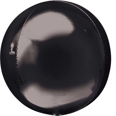 Black Orbz Foil Balloon Packaged 38cm x 40cm - Party Savers