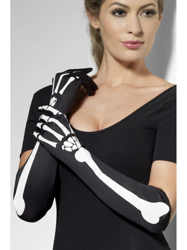 Black Skeleton Gloves - Party Savers