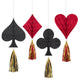 Roll The Dice Casino Mini Hanging Honeycomb Decorations with Tassels 4pk - Party Savers