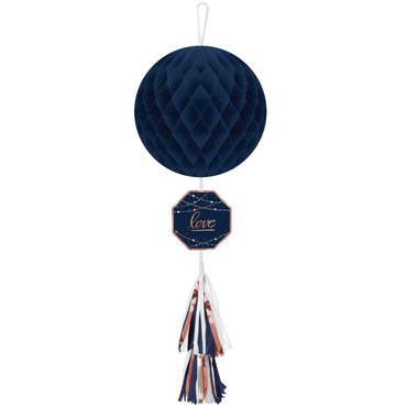 Navy Bride Honeycomb Hanging Decoration And Tail 75cm - Party Savers