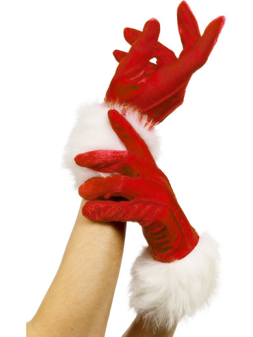 Red Santa Gloves - Party Savers