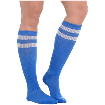 Blue Striped Knee Socks - Party Savers
