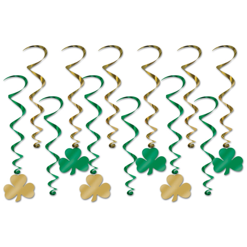 Shamrock Whirls 17.5in-31in 12pk - Party Savers