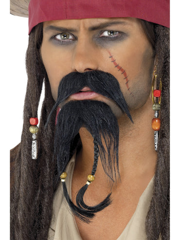 Black Pirate Facial Hair Set - Party Savers