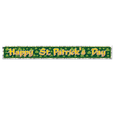 Met Happy St Patrick's Day Fringe Banner 7.50in x 5ft - Party Savers