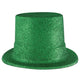 Green Glittered Top Hat - Party Savers