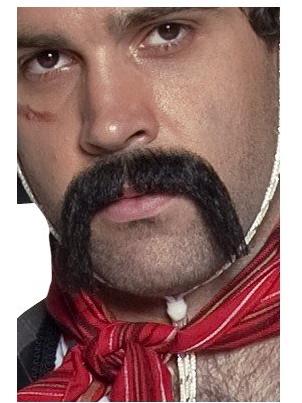 Black Authentic Western Mexican Handlebar Moustache - Party Savers