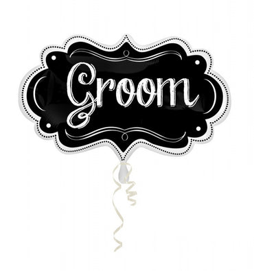 Groom Charlkboard Marquee SuperShape 40cm x 68cm Each - Party Savers