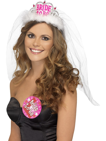 Bride to Be Tiara with Veil - Party Savers