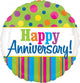 Bright Anniversary Foil Balloon 45cm - Party Savers