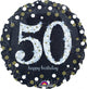 Sparkling Happy Birthday 50 Foil Balloon 45cm - Party Savers