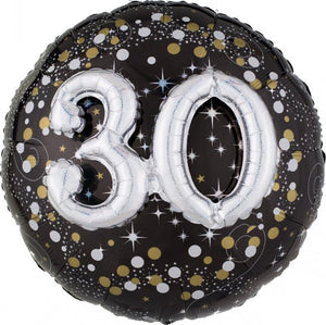 30th Sparkling Birthday Holographic Multi-Balloon 91cm Each - Party Savers