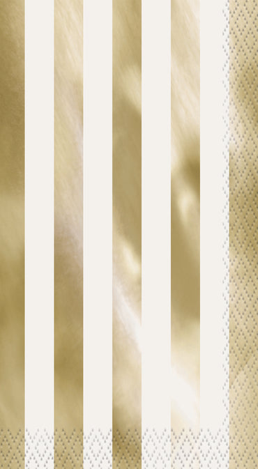 Gold Foil Stamped Stripes Guest Napkins 16pk - Party Savers
