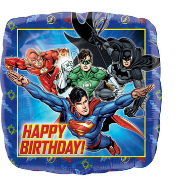 Justice League Happy Birthday Foil Balloon 45cm - Party Savers
