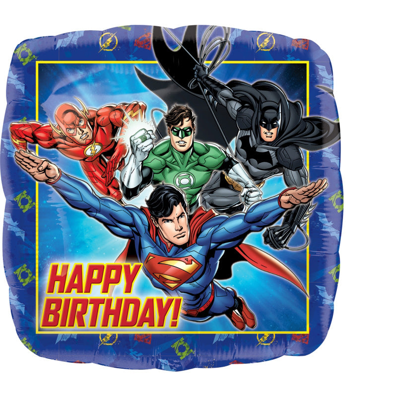 Justice League Happy Birthday Foil Balloon 45cm - Party Savers
