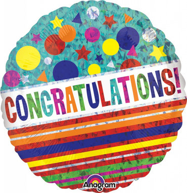 Sparkle Congratulations Foil Balloon 45cm - Party Savers
