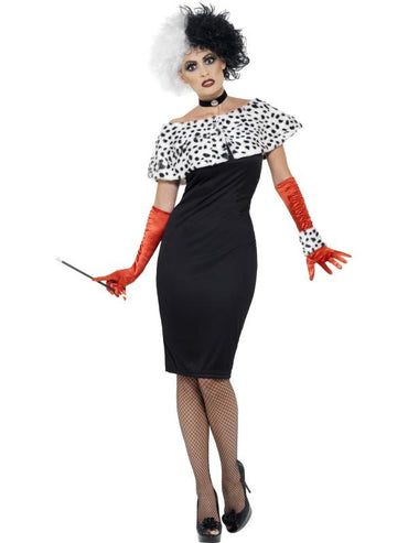 Womens Costume - Cruella De Ville Evil Madame - Party Savers