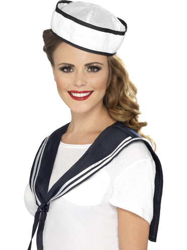 White Sailor Scarf & Hat - Party Savers