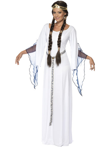 Womens Costume - White Medieval Maid - Party Savers