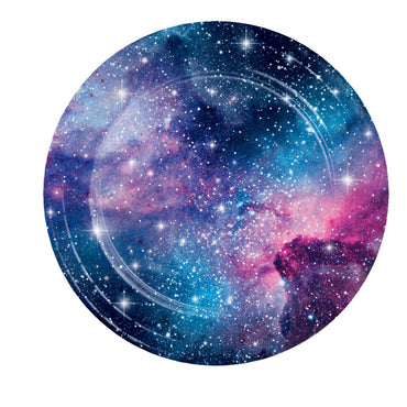 Galaxy Party Dinner Plates Paper 22cm 8pk - Party Savers