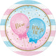 Gender Reveal Balloons Dinner Plates Paper 22cm 8pk - Party Savers
