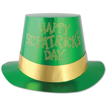 Glittered St Patrick's Day Foil Hi-Hat - Party Savers