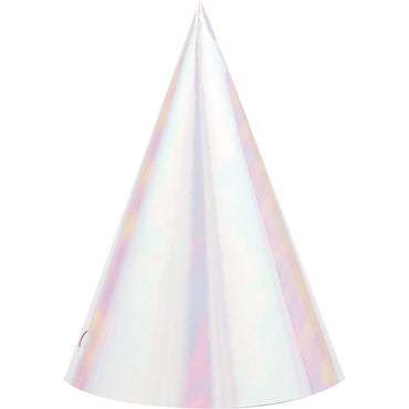 Iridescent Foil Cone Shaped Hats 8pk - Party Savers