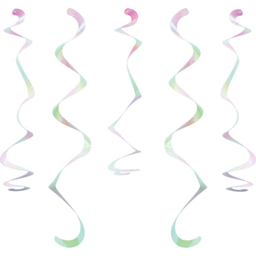 Iridescent Foil Dizzy Danglers Hanging Swirls 10pk - Party Savers