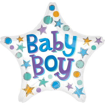 Star Baby Boy Foil Balloon 45cm - Party Savers