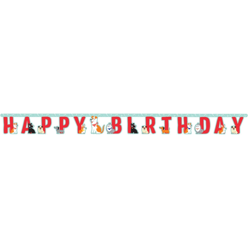 Dog Party Happy Birthday Jointed Banner - Party Savers