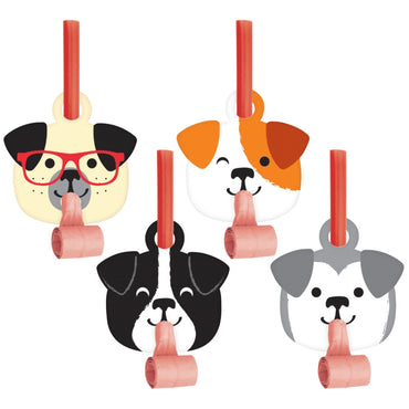Dog Party Blowouts with Medallions 8pk - Party Savers