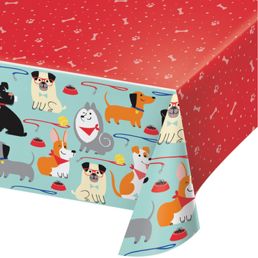 Dog Party Tablecover All Over Print Plastic - Party Savers