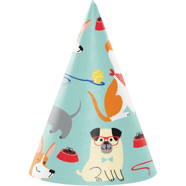Dog Party Cone Shaped Hats Child Size 8pk - Party Savers
