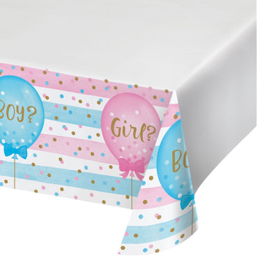 Gender Reveal Balloons Tablecover Plastic - Party Savers