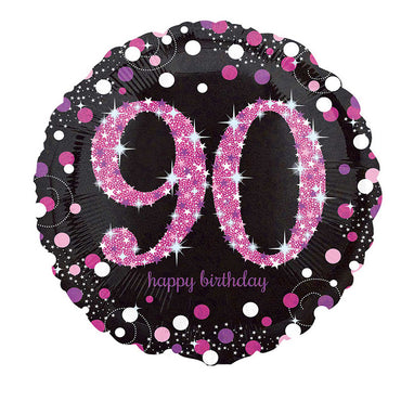 Sparkling Happy Birthday 90 Foil Balloon 45cm - Party Savers