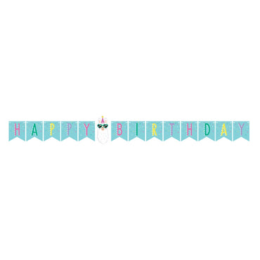 Llama Party Shaped Banner Happy Birthday - Party Savers