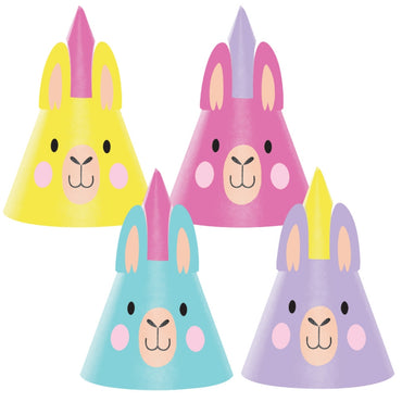 Llama Party Hats Assorted Designs Child Size 8pk - Party Savers