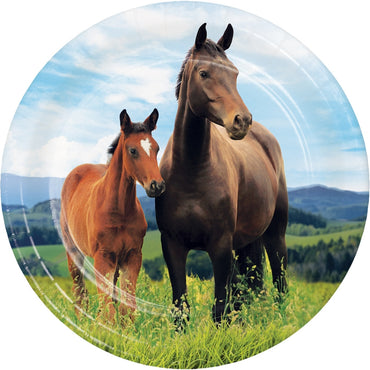 Horse and Pony Lunch Plates Paper 18cm 8pk - Party Savers