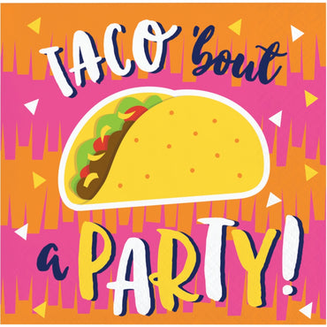 Fiesta Fun Beverage Napkins Taco bout a PARTY 16pk - Party Savers