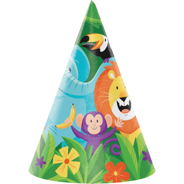 Jungle Safari Cone Shaped Hats Child Size 8pk - Party Savers