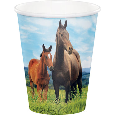 Horse and Pony Cups Paper 266ml 8pk - Party Savers