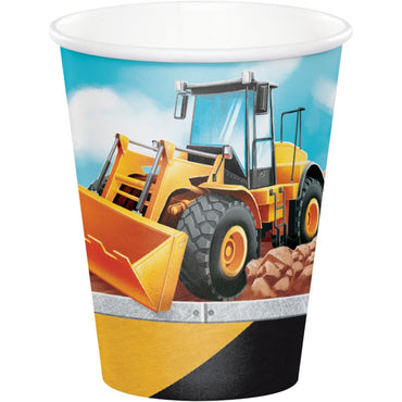 Big Dig Construction Cups Paper 266ml 8pk - Party Savers